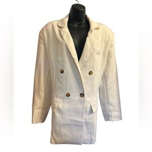 Steve Madden Women's White Double-Breasted Blazer Sz M NWT
